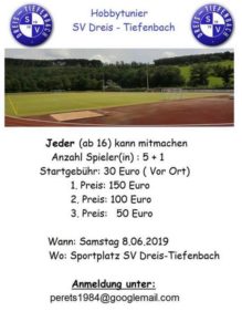 Hobbyturnier SV Dreis-Tiefenbach 2019