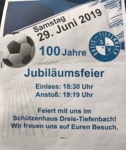 100 Jahr Feier SV Dreis-Tiefenbach im Schützenhaus!